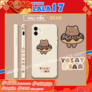Ốp lưng iphone Tosat Bear cạnh vuông in hình viền ip/6/6plus/6s/6splus/7/7plus/8/8plus/x/xs/11/12/pro/max/plus/promax