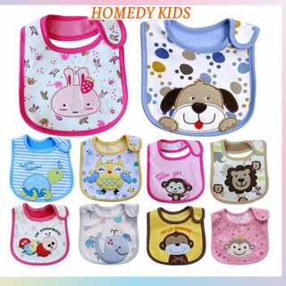 Yếm Ăn Dặm Chống Thấm Thêu Hình Thú Yếm Dán Vải Cater 3 Lớp Cho Bé Homedy Kids