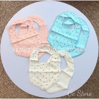 HRNEE sét 2 yếm lục giác vải xô cho bé
