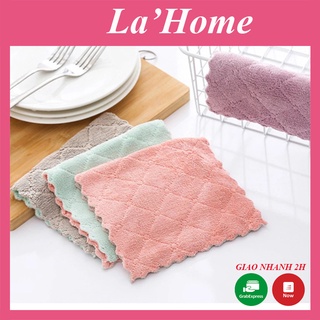 Khăn lau bếp đa năng La'Home 10 cái mềm mại thấm hút tốt, khăn lau đa năng 2 mặt chống dính dầu mỡ nhanh khô