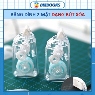 Băng dính 2 mặt trong suốt 5m dạng bút xóa kéo nhỏ gọn tiện dụng BMBooks