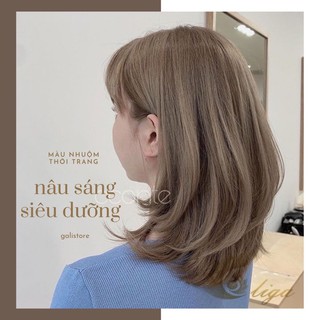 thuốc nhuộm tóc nâu sáng + tặng kèm trợ dưỡng