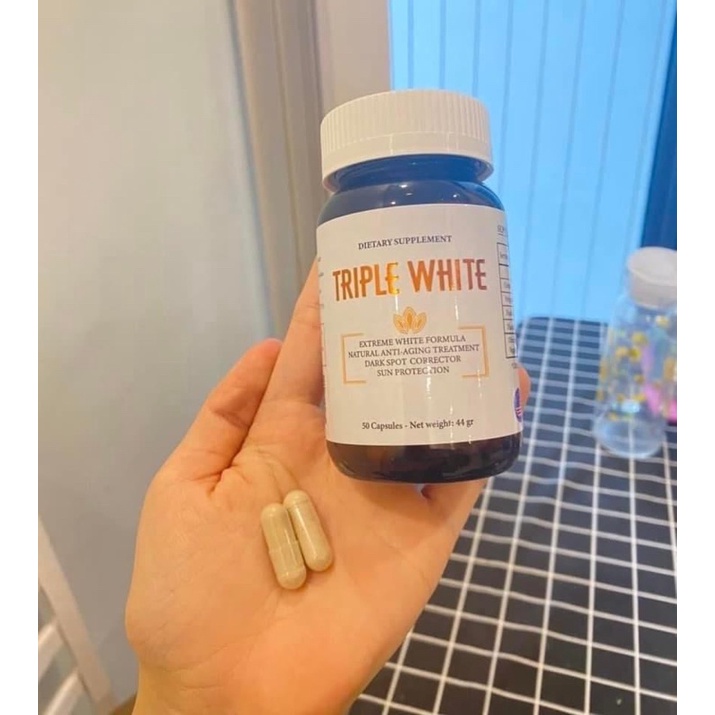 [Sale] Viên uống trắng da TRIPLE WHITE – 𝐒ự 𝐜ả𝐢 𝐭𝐢ế𝐧 𝐯ề 𝐜ô𝐧𝐠 𝐭𝐡ứ𝐜 𝐭𝐫ắ𝐧𝐠 𝐝𝐚 𝐜𝐡ố𝐧𝐠 𝐧ắ𝐧𝐠. MẪU HỘP MỚi