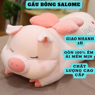 Gấu Bông Heo Nằm Cánh Lovely Size 1m2 tphcm, Heo Hồng Cute To Khổng Lồ I Love You, Thú Nhồi Bông Con Lợn
