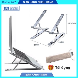 Giá đỡ MACBOOK, LAPTOP, IPAD hợp kim nhôm điều chỉnh độ cao độ nghiêng kiêm đế tản nhiệt cho laptop – DMtech