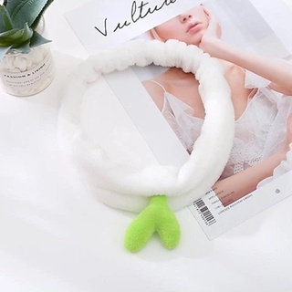 Băng đô turban nữ mầm cây thời trang hàn quốc dễ thương - trắng