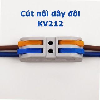 Cút nối dây điện đôi 2P 2 cổng vào 2 cổng ra KV212 PCT-222