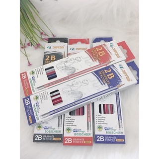 Hộp 12 chiếc bút chì 2B dạ quang