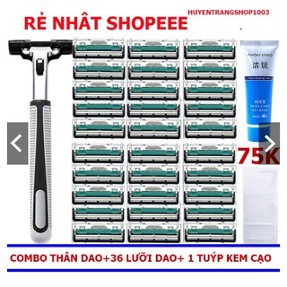 DAO CẠO RÂU 36 LƯỠI KÈM TUÝP KEM CẠO RÂU