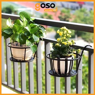 [GOSO] Giỏ Sắt Treo Chậu Cây, Kệ Để Chậu Hoa Cây Cảnh Có Móc Treo Ngoài Ban Công Tiện Lợi
