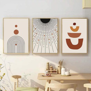 Bộ 3 tranh phong cách trừu tượng Decor bàn làm việc