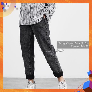 [Size 30-36] Baggy Jeans Xám Trơn, Lưng Siêu Cao, Không Giãn, Form Đẹp