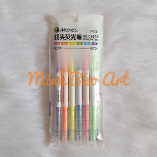 BỘ 6 CÂY BÚT DẠ QUANG HAI ĐẦU HIGHLIGHT MARIE'S C7641