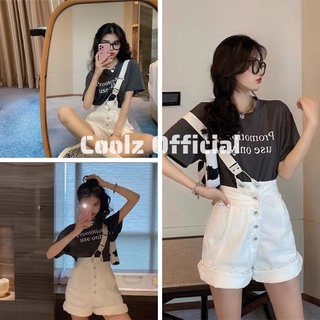 Quần yếm nữ Unisex form rộng siêu ngầu vải đep phong cách quần yếm ngắn màu trắng chất liệu kaki dày dặn