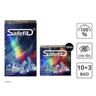 [MUA TO TẶNG BÉ] Bao cao su - Siêu mỏng mát lạnh Safefit Freezer Max Bộ 13