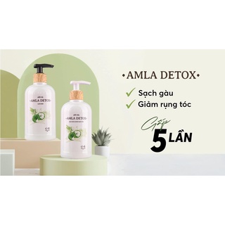 Dầu gội và dầu xả Amla Detox Laco tặng mút rửa mặt chính hãng