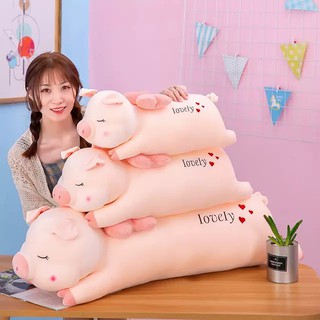 PVN24438 Gấu bông heo ,gối ôm heo hồng , lợn bông thiên thần chất liệu vải nhung co dãn 4 chiều T2 .
