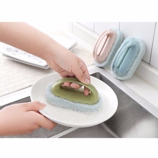 Bàn chải bọt biển cọ rửa đa năng có tay cầm