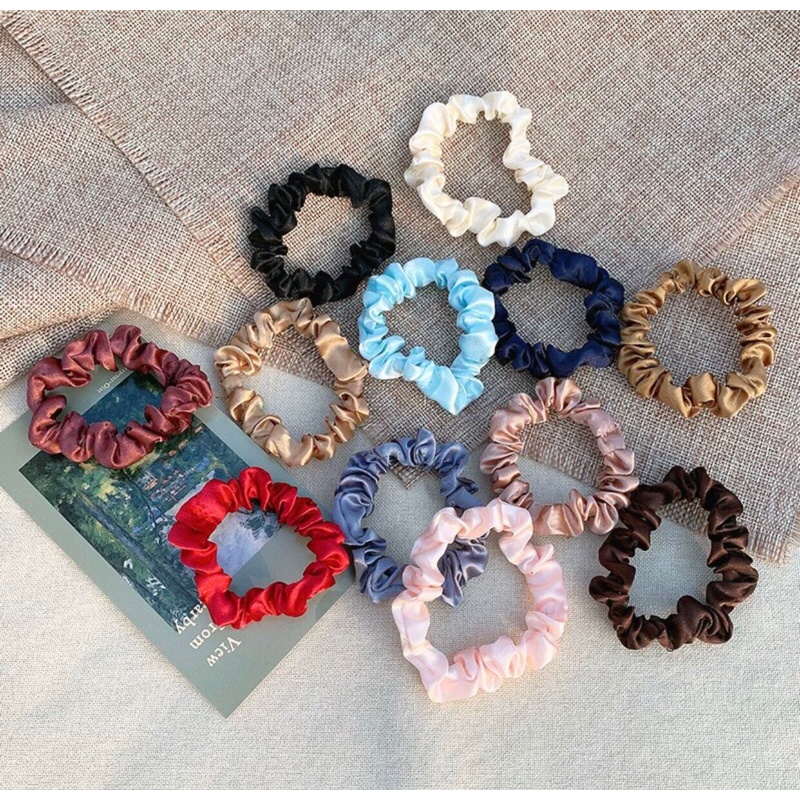 combo 5 Cột tóc scrunchies satin size mini