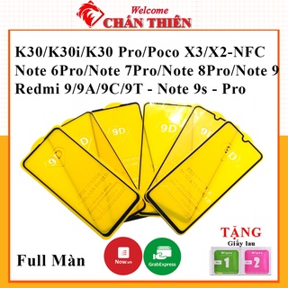 Kính cường lực redmi note 11 11s Pro Note 10 9s 9 8 10s Xiaomi mi 9 8 Lite 11 CC9 5g 10T 11T 12T Pro Kính [9D]