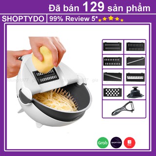 Bộ nạo rau củ quả đa năng kèm rổ đựng và chậu 9 in 1, bộ nạo rau củ quả tiện lợi kiểu dáng sang trọng