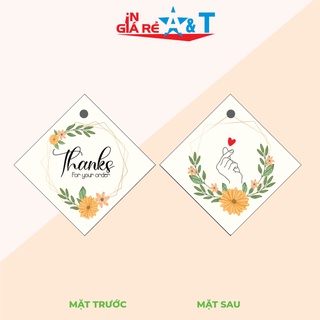 (GIÁ TẬN XƯỞNG) TAG thẻ cảm ơn 100 cái xinh xắn VUÔNG KEM