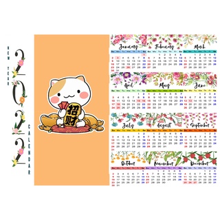 Lịch tường 2022 mèo may mắn maneki neko LA25 size A3