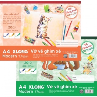 ( HÀNG MỚI VỀ) Vở vẽ A4 24 tờ KLONG may dán gáy / keo xé dán gáy