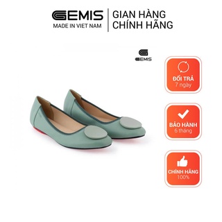 Giày búp bê bệt nơ khóa GEMIS - GM00102 Xanh/Đen