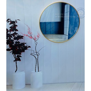 60x60cm Gương tròn treo tường viền nhôm Gương soi treo tường