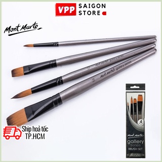 Bộ 4 Cọ Acrylic Mont Marte - Gallery Series Brush Set Acrylic 4pce - BMHS0014
