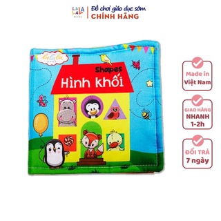 Sách vải Lalala Baby kích thích đa giác quan chủ đề Hình khối, kích thước 15x15cm 12 trang cho bé 0 - 4 tuổi