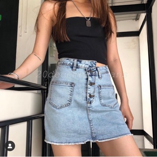 Quần Váy Jeans Size Đại To Xanh Đá - Có Quần Trong - Lưng Cao/Co Giãn Mạnh