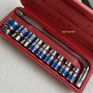 [Full hộp] Bộ tuýp ( bộ khẩu) 10 món 1/2" cần L hộp nhựa sửa chửa ô tô xe máy