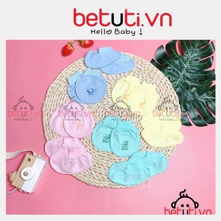 Bao tay chân Minh Hoàng bo 1 set gồm 1 đôi bao tay và 1 đôi bao chân, bao tay chân cotton cho bé