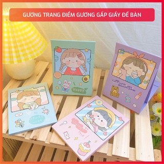 Gương trang điểm gương gấp giấy để bàn cô gái Nhật Bản DIY siêu dễ thương