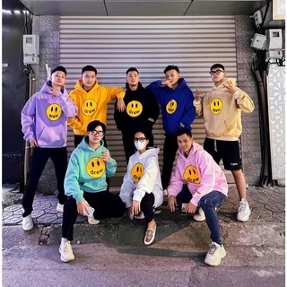 Áo Hoodie Drew Mặt Cười Unisex Nam Nữ Chất Nỉ Bông Dày Full Mạc