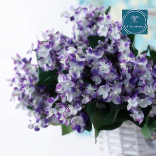 Cành hoa tử đinh hương từ lụa cao 38cm xinh đẹp trang trí nhà cửa theo phong cách Châu Âu
