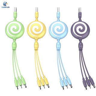 Dây Cáp Sạc Ba Trong Một Hình Kẹo Lollipop Cho Điện Thoại Apple Android