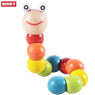 Đồ chơi gỗ sâu uốn dẻo đáng yêu nhiêu màu săc phát triển vận động tay Mody M8073