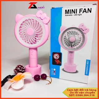 [TMS_QMINI-FAN] Quạt mini Fan tai gấu, quạt cầm tay, 1200mAh, quạt văn phòng, quạt tích điện, quạt Sạc USB