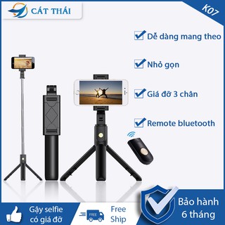 Gậy Chụp Ảnh Tự Sướng Bluetooth Không Dây K07 Có Thể Kéo Dài Đến 100cm Và Điều Khiển Từ Xa - Xoay được ngang dọc