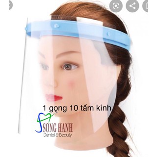 (Màu ngẫu nhiên) Kính che mặt (full face shield) nha khoa, ngăn giọt bắn, bảo hộ y tế, bảo hộ lao động, nấu ăn