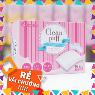 Bông Tẩy Trang Clean Puff Nhật Bản 80 miếng