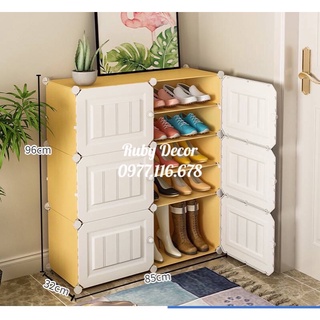 [NHIỀU MÀU] - TỦ NHỰA ĐỰNG GIÀY DÉP KIỂU MỚI 12 Ô (chia ô) ĐỂ ĐƯỢC 24 ĐÔI GIÀY