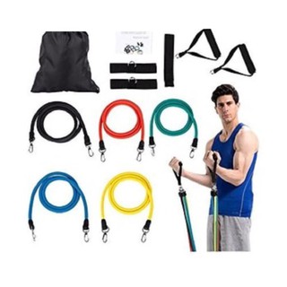 [XẢ KHO+FREE SHIP]  Bộ 5 dây tập thể dục đàn hồi MDBuddy, dây tập ngũ sắc