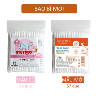 Tăm bông trẻ em Merigo (Bông Bạch Tuyết) - Gói 55 que