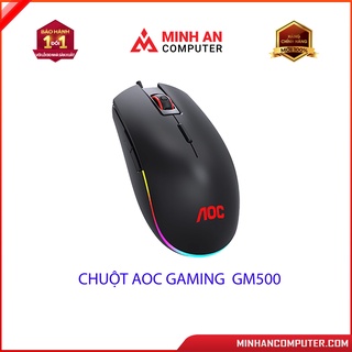Chuột có dây AOC RGB Gaming GM500 (Đen)