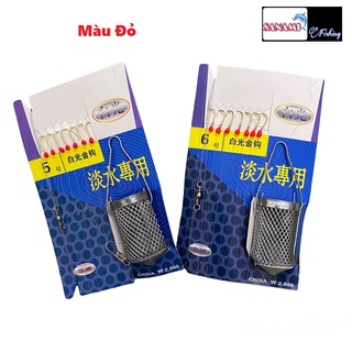 [ XẢ HÀNG ] Bộ Thẻo 7 lưỡi câu cá mương [Hàng Đẹp, Giá Tốt] siêu nhạy có rọ sắt - Sanami Fishing