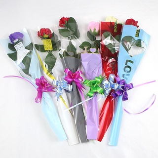 SET 10 Túi Đựng Hoa 1 Bông Trái Tim Nhiều Màu KT 45cm - 13cm